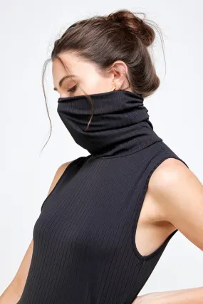 Turtle neck rib dress-BD3225