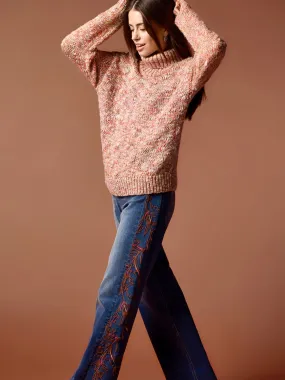 Turtleneck Sweater With Puff Sleeves