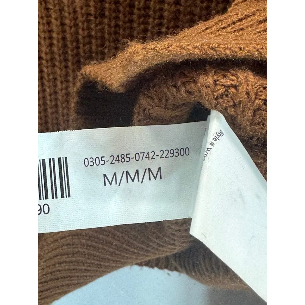 UK 2 LA Women's Brown Ribbed Knit Turtleneck Pullover Sweater SZ M