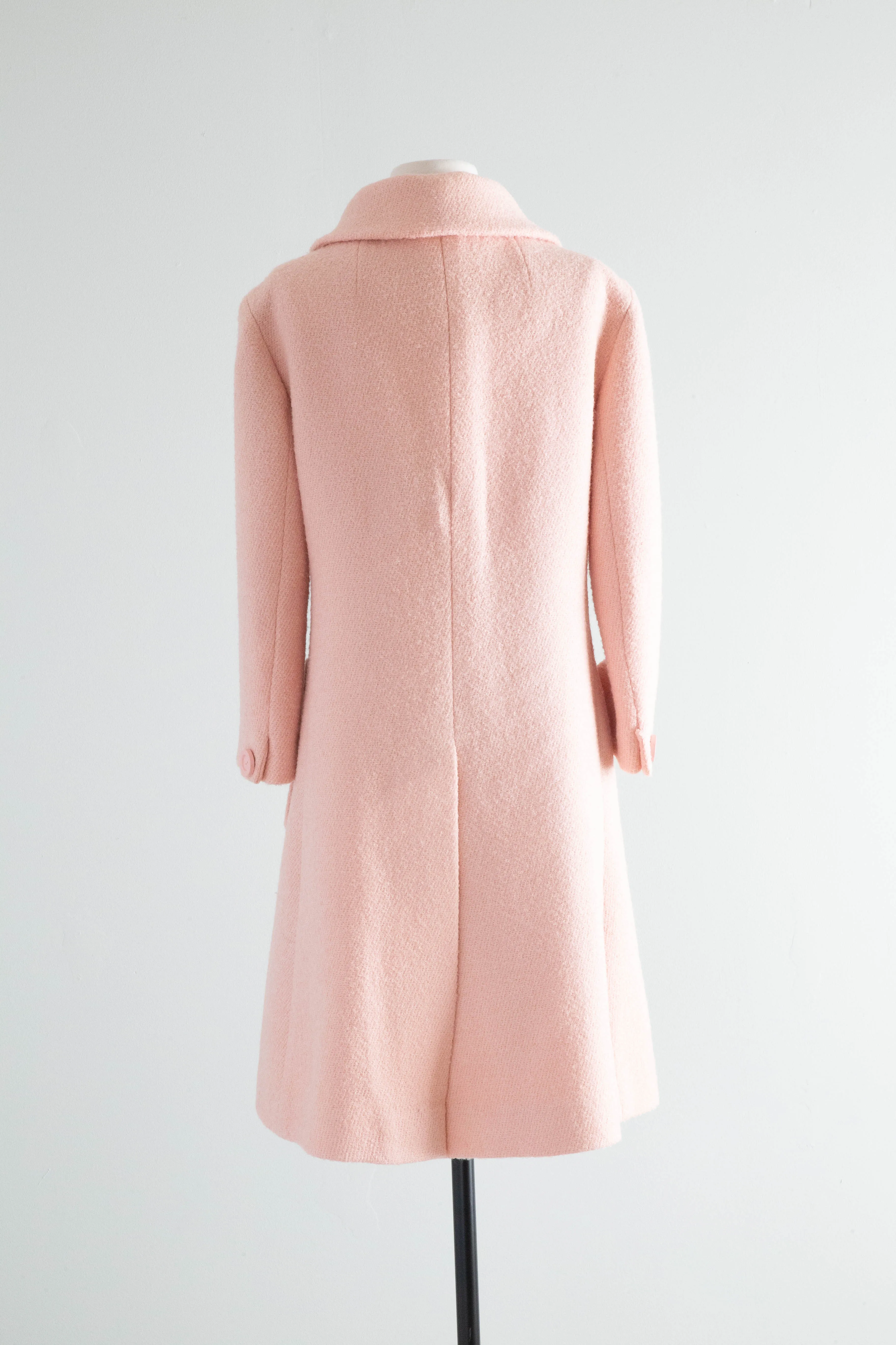 Vintage 1960's Jacques Heim Pale Pink Wool Boucle Coat / ML
