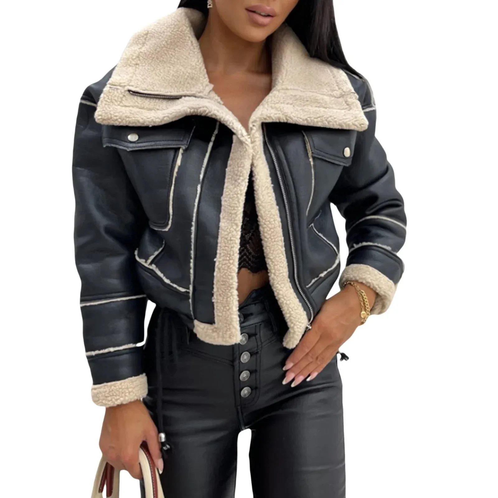 Women Fashionable Short Parka Coat