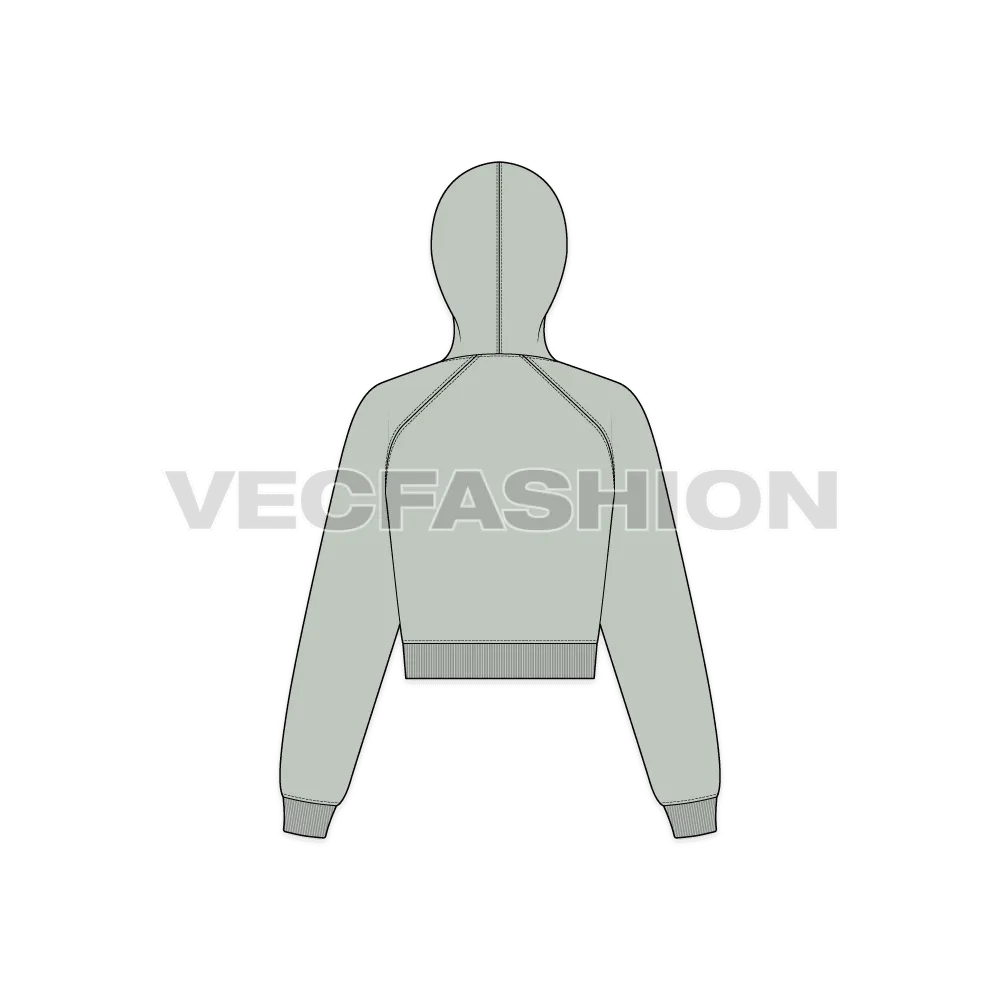 Women's Raglan Sleeve Crop Hoodie