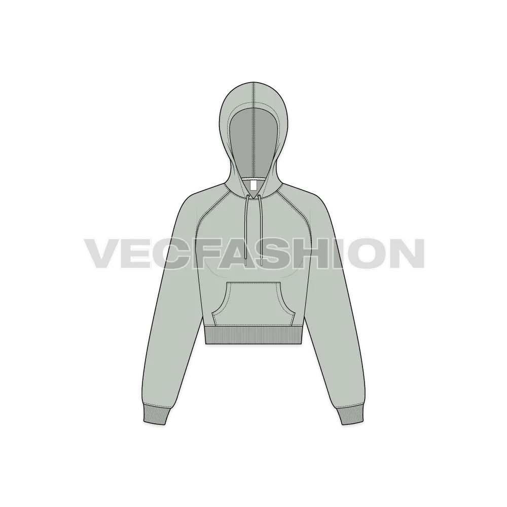 Women's Raglan Sleeve Crop Hoodie