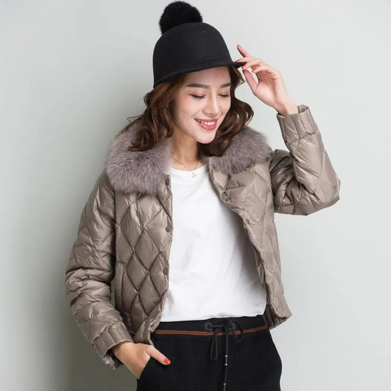 Women's Winter Warm Slim Short Parka With Pockets
