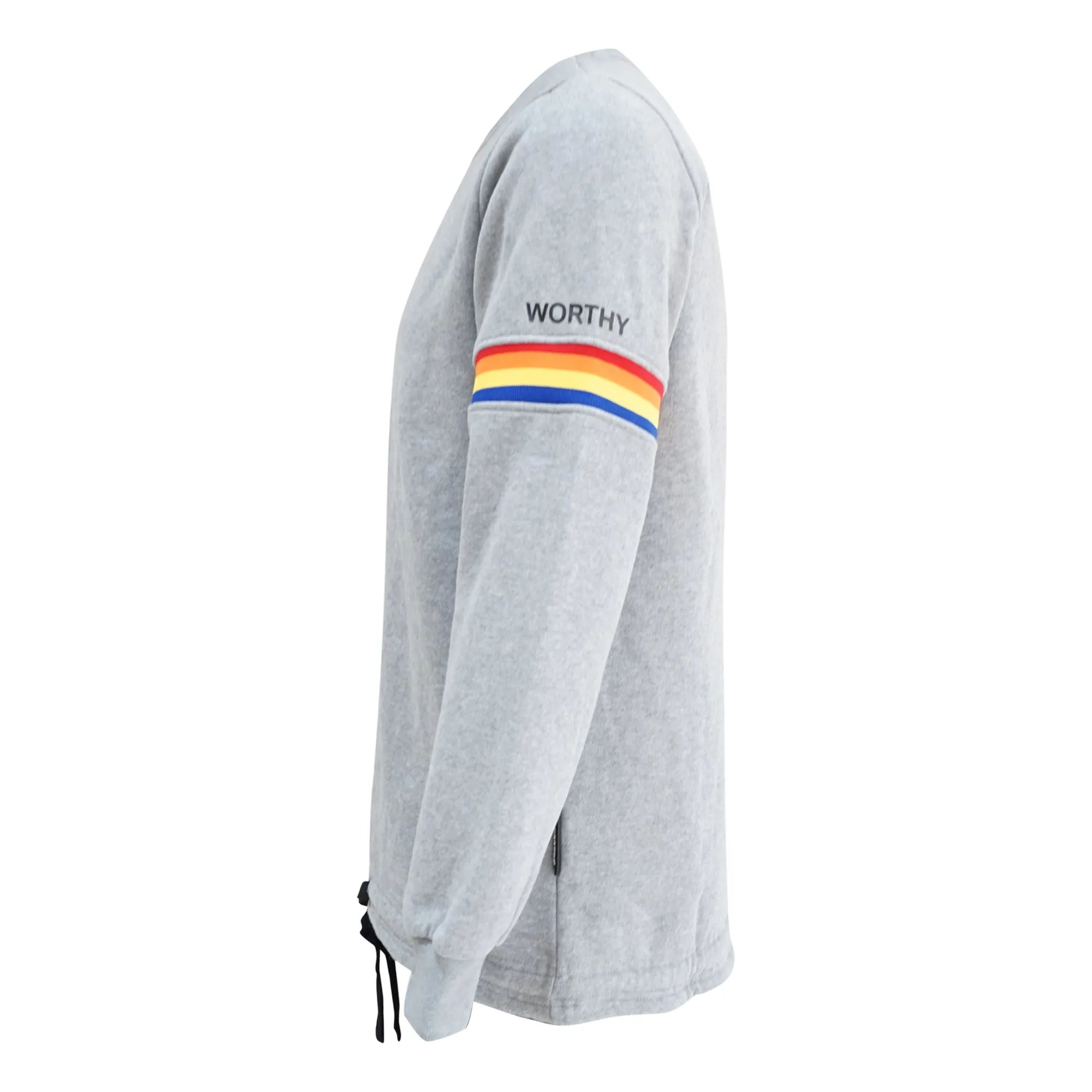 Worthy Rainbow Stripe Sweater - Gray