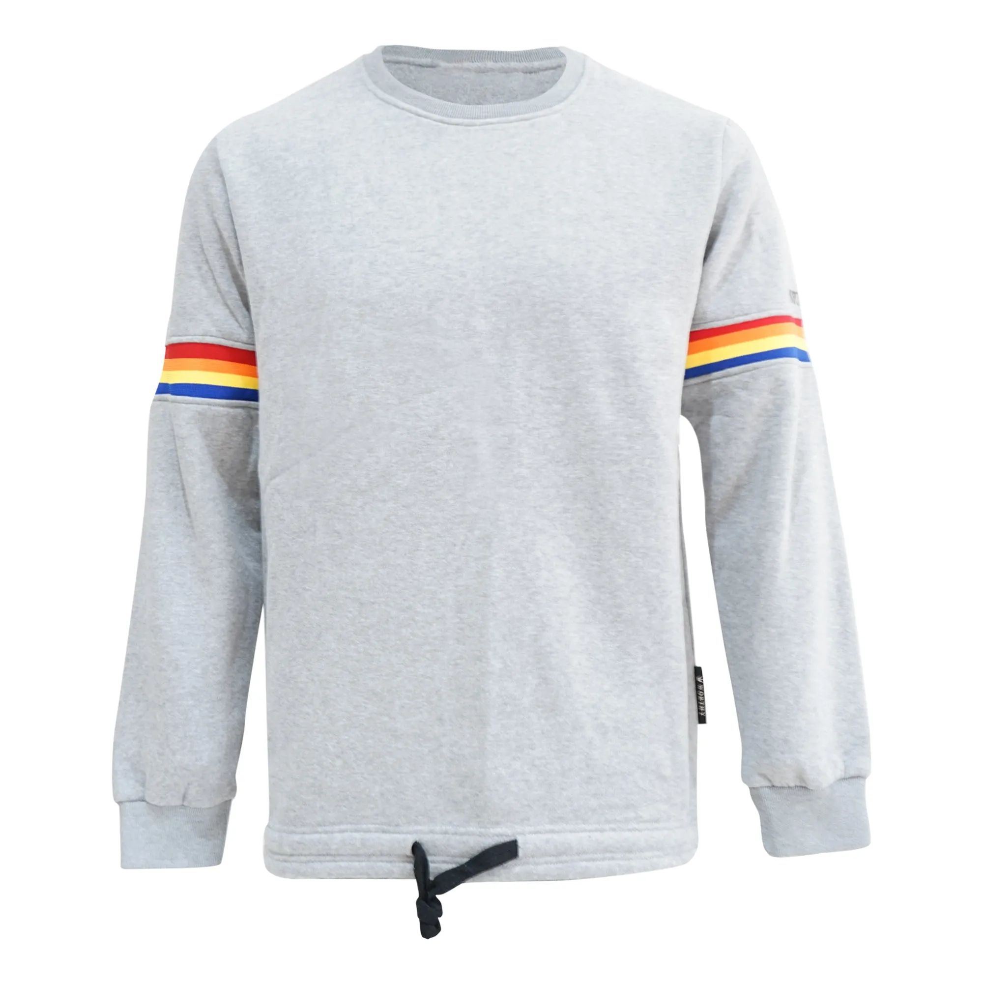 Worthy Rainbow Stripe Sweater - Gray