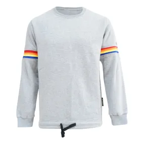 Worthy Rainbow Stripe Sweater - Gray